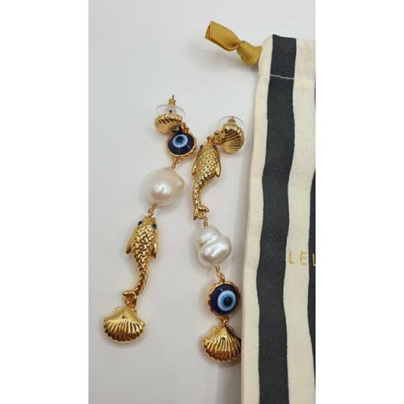 Lele Sadoughi Gold La Mer Linear Earrings - Picture 3 of 7